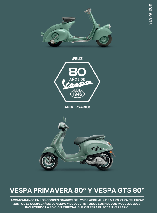 Celebra el 80 aniversario en Vespa Roma